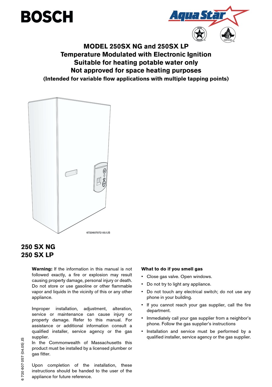 BOSCH 250SX LP MANUAL Pdf Download ManualsLib