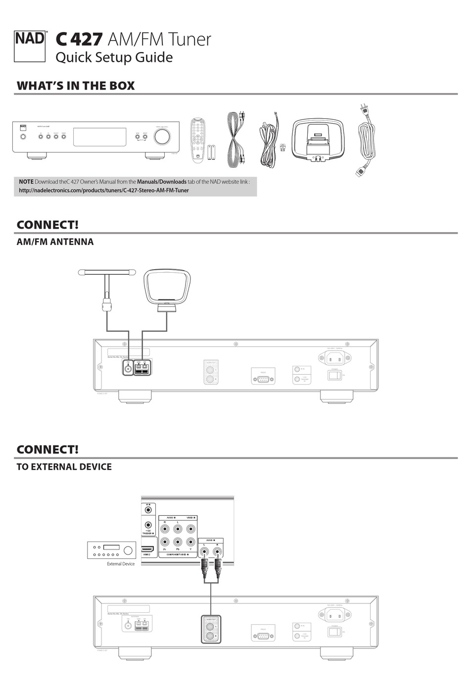 Nad C 427 Quick Setup Manual Pdf Download Manualslib