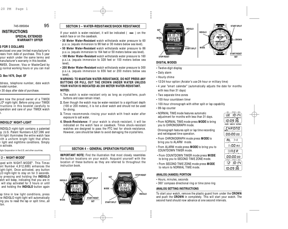 Top 55+ imagen timex indiglo watch instructions