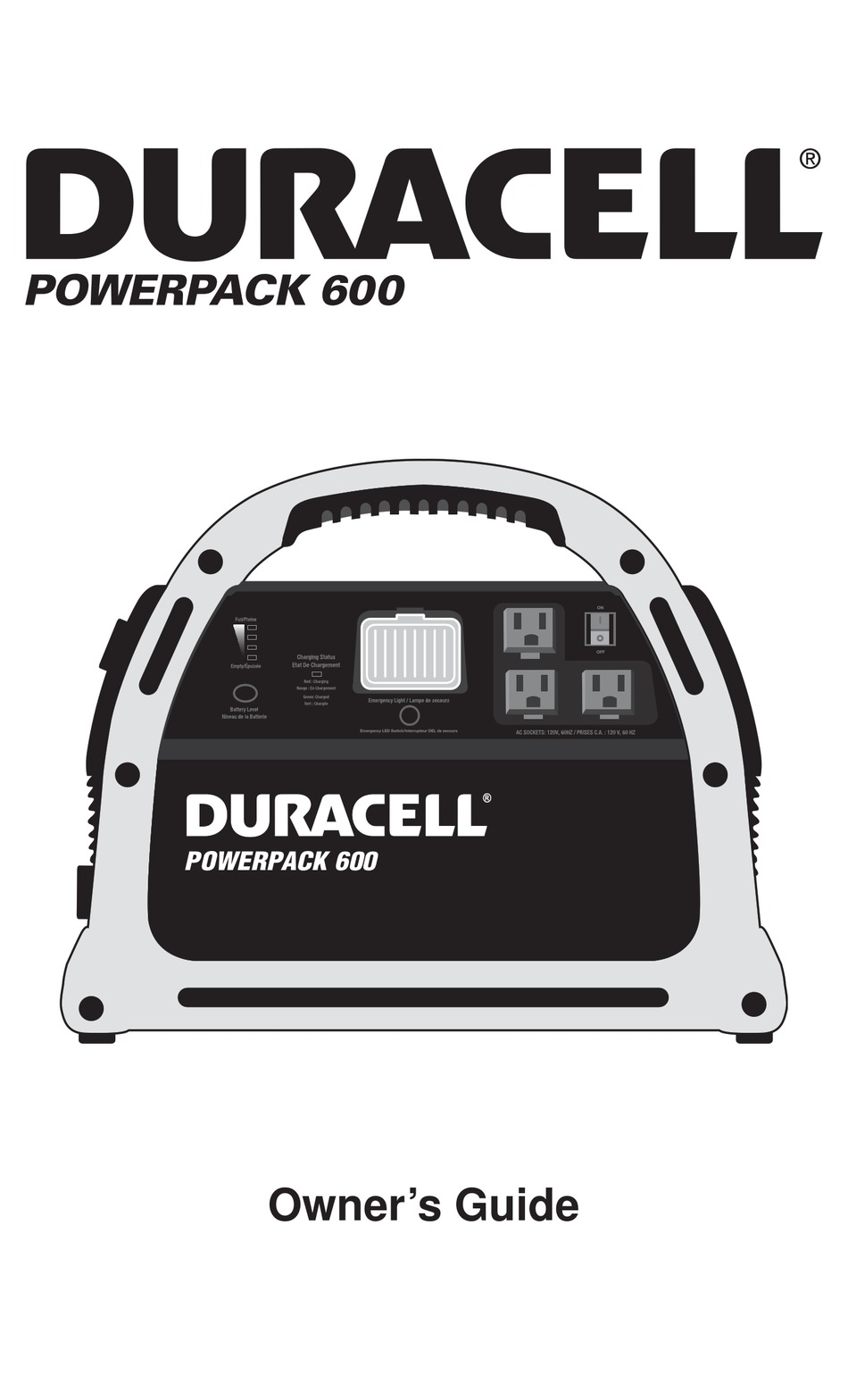 Duracell Powerpack 600 Owner S Manual Pdf Download Manualslib