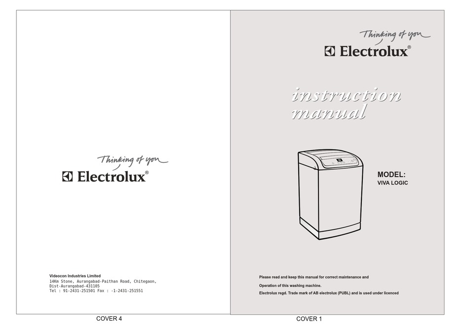 electrolux viva logic washing machine