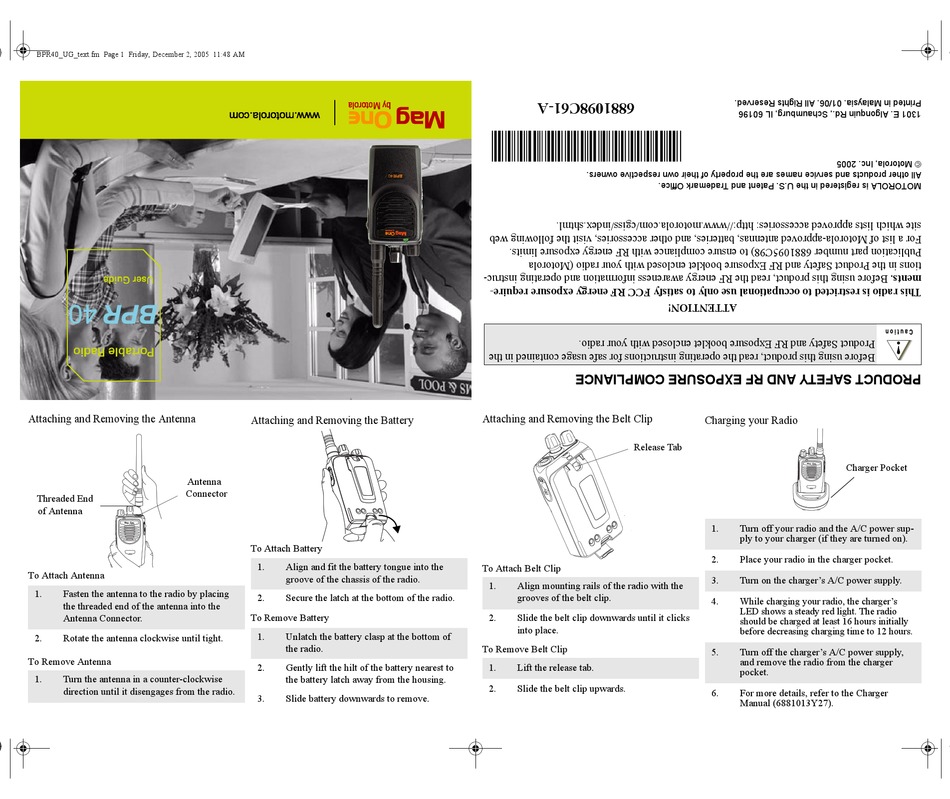 MOTOROLA MAG ONE BRP 40 USER MANUAL Pdf Download ManuaLib