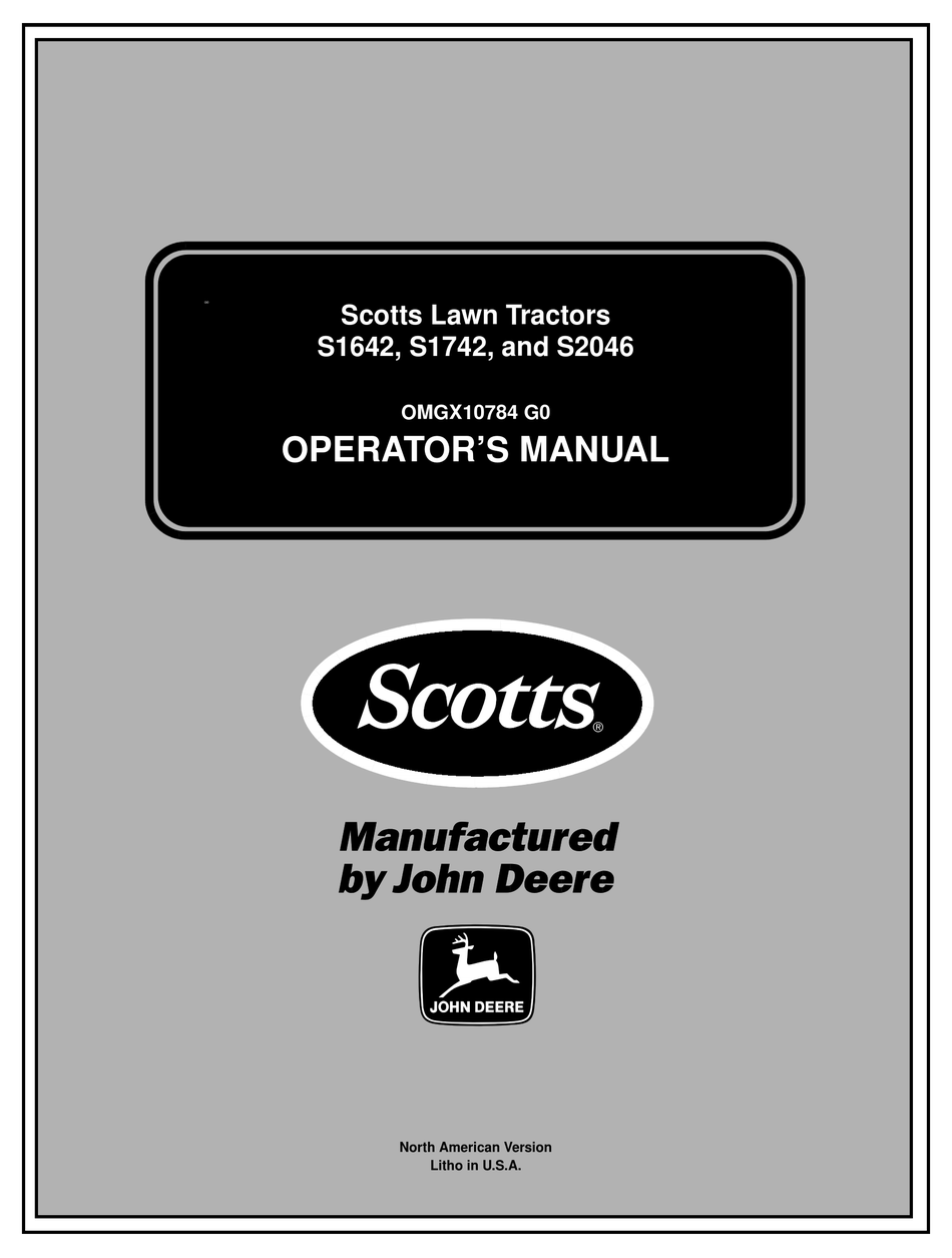 Scotts S1642 Operator S Manual Pdf