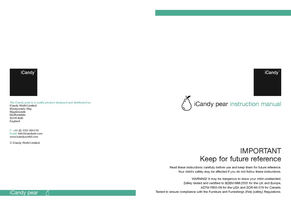 ICANDY PEAR INSTRUCTION MANUAL Pdf Download ManualsLib