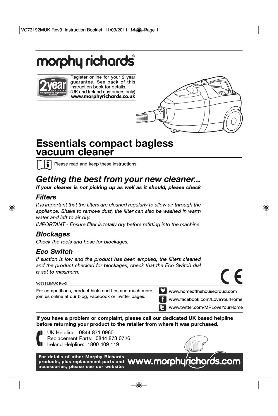 MORPHY RICHARDS 73294 INSTRUCTION BOOK Pdf Download ManualsLib