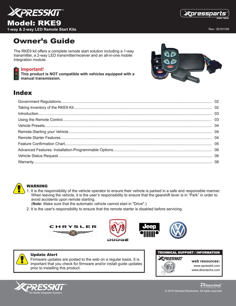 xpresskit remote start