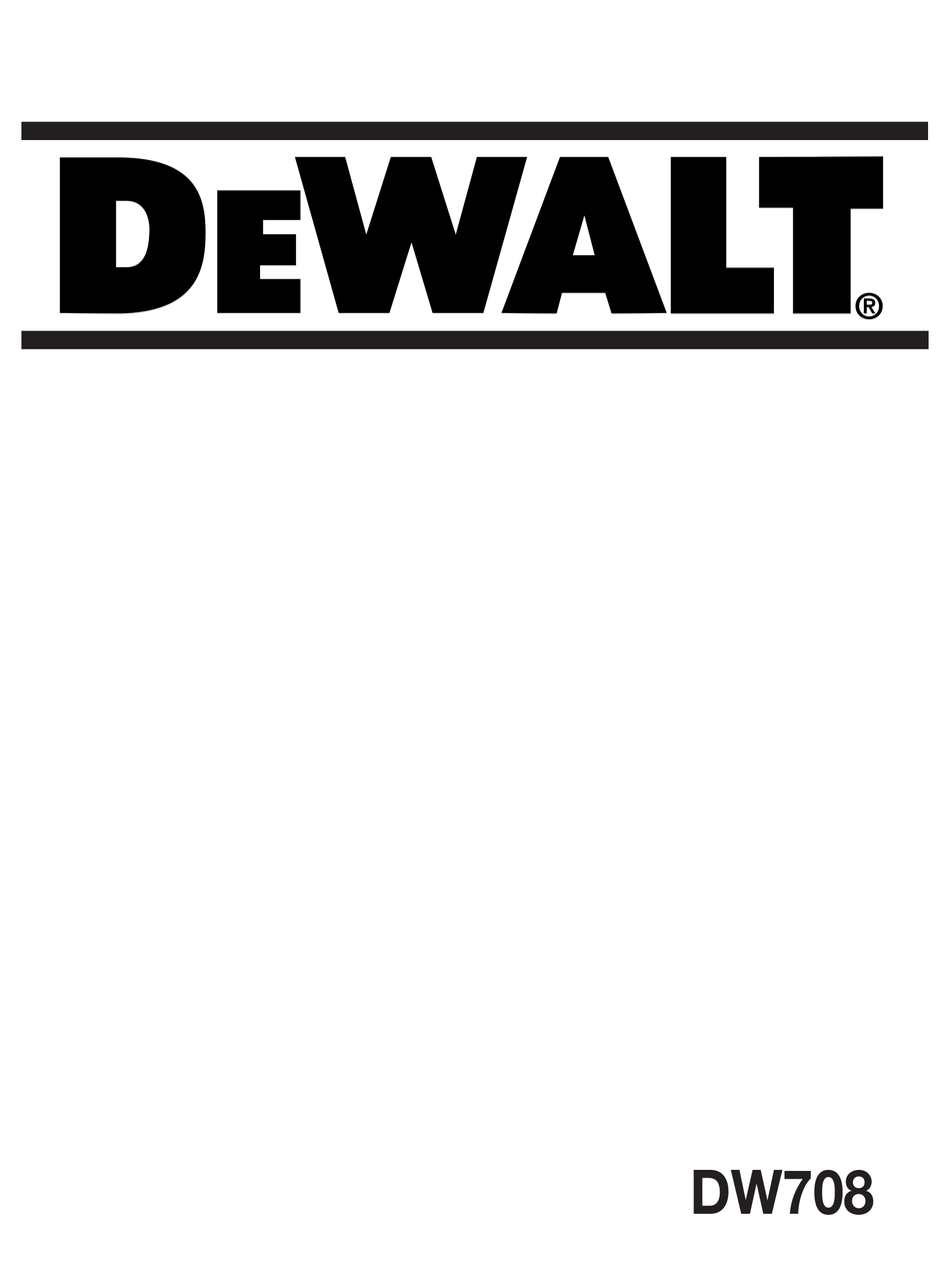 DEWALT DW708 USER MANUAL Pdf Download | ManualsLib