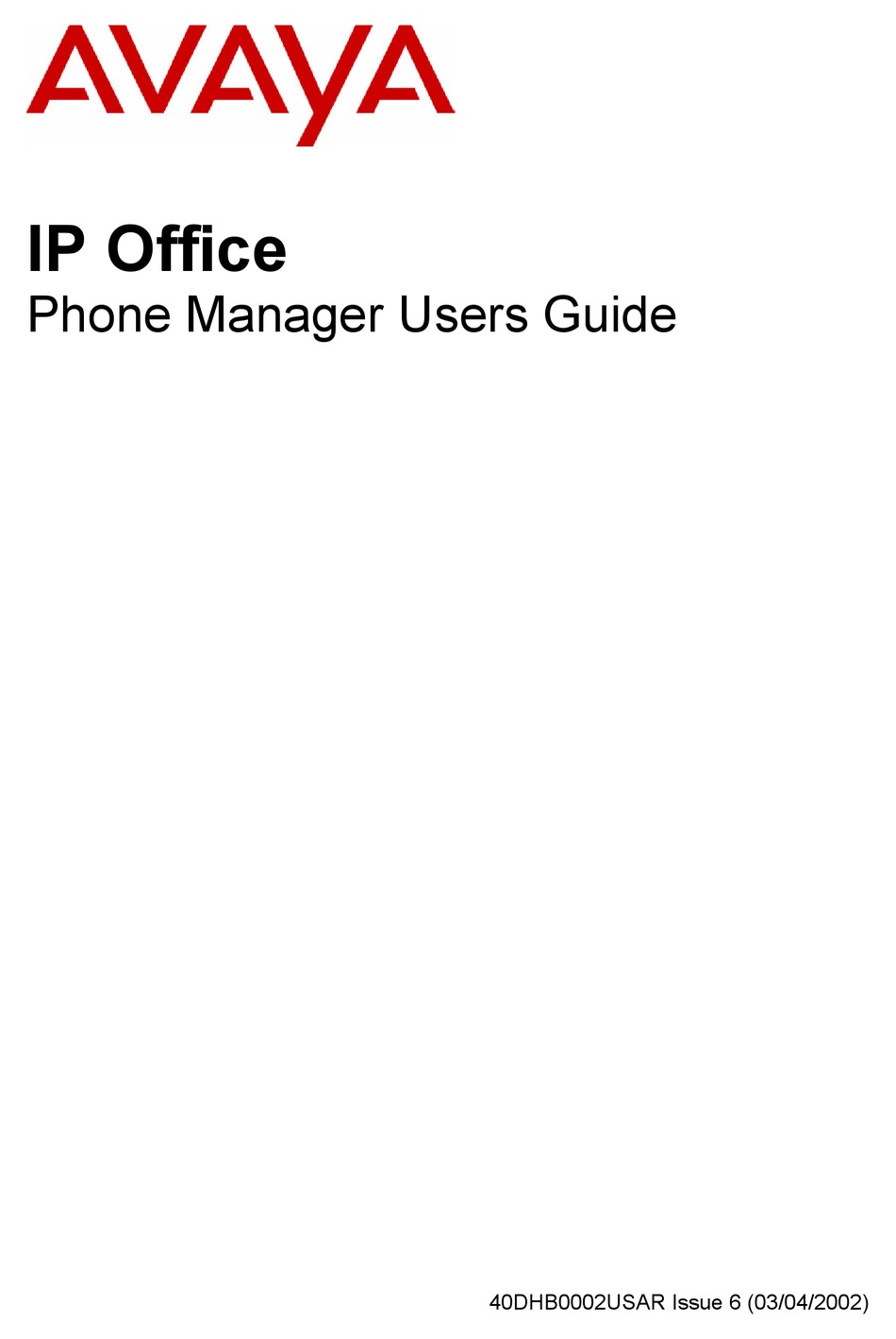 AVAYA IP OFFICE PHONE MANAGER USER MANUAL Pdf Download | ManualsLib