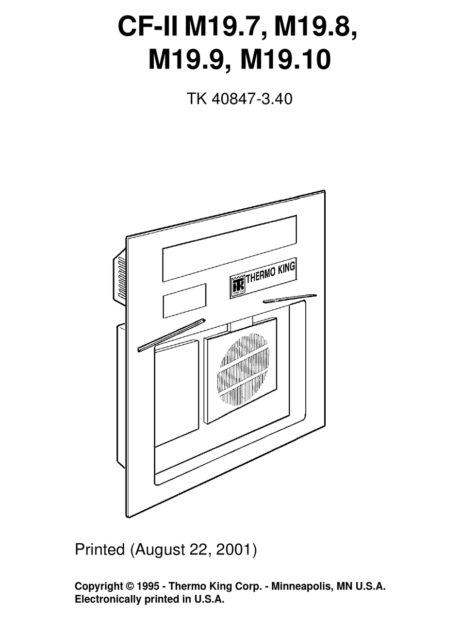 THERMO KING CF-II M19.7 REFERENCE SHEET Pdf Download | ManualsLib