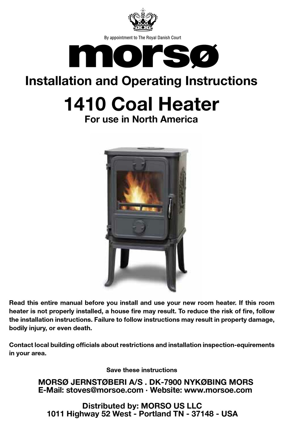 Morso 1410 Installation And Operating Instructions Manual Pdf Download Manualslib