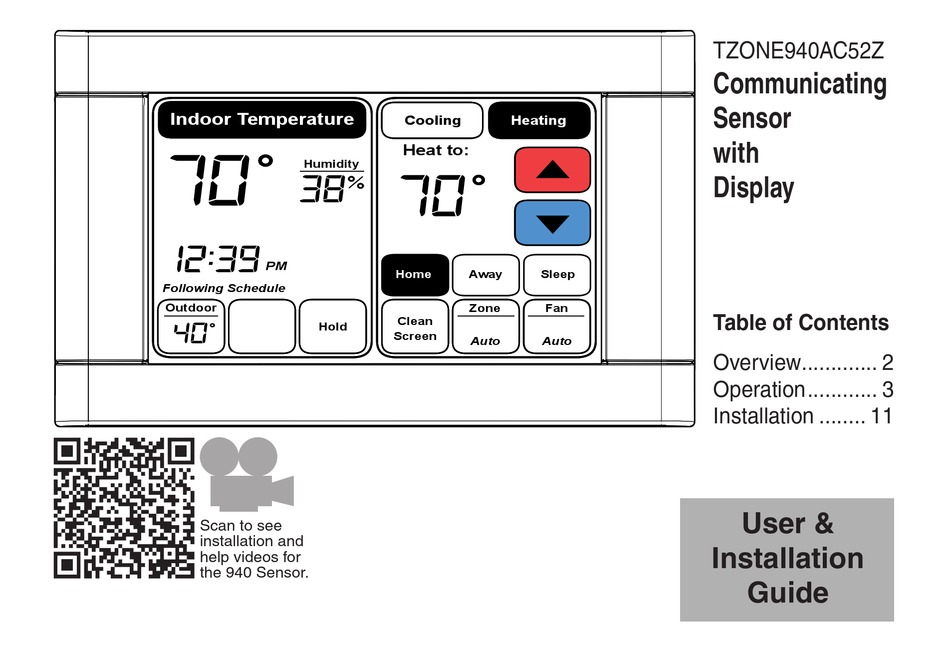 Zzsensal0400aa Trane Zzsensal0400aa Remote Indoor Sensor Thermometer Central