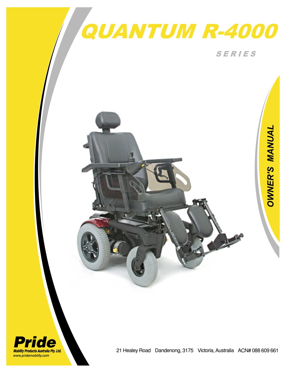 Pride Mobility Quantum R 4000 Series Owners Manual Pdf Download