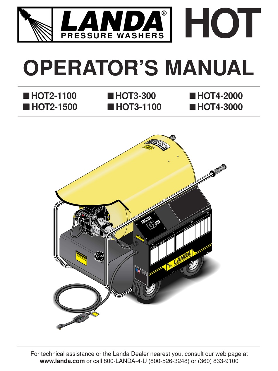 Landa Hot2 1100 Operator S Manual Pdf