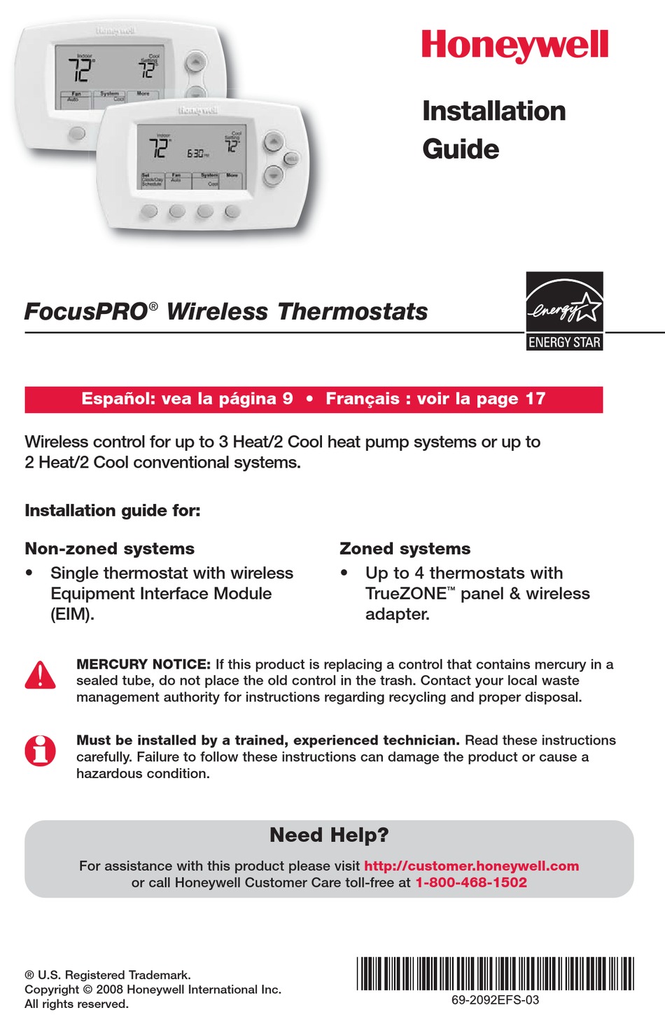 HONEYWELL FOCUSPRO INSTALATION MANUAL Pdf Download | ManualsLib