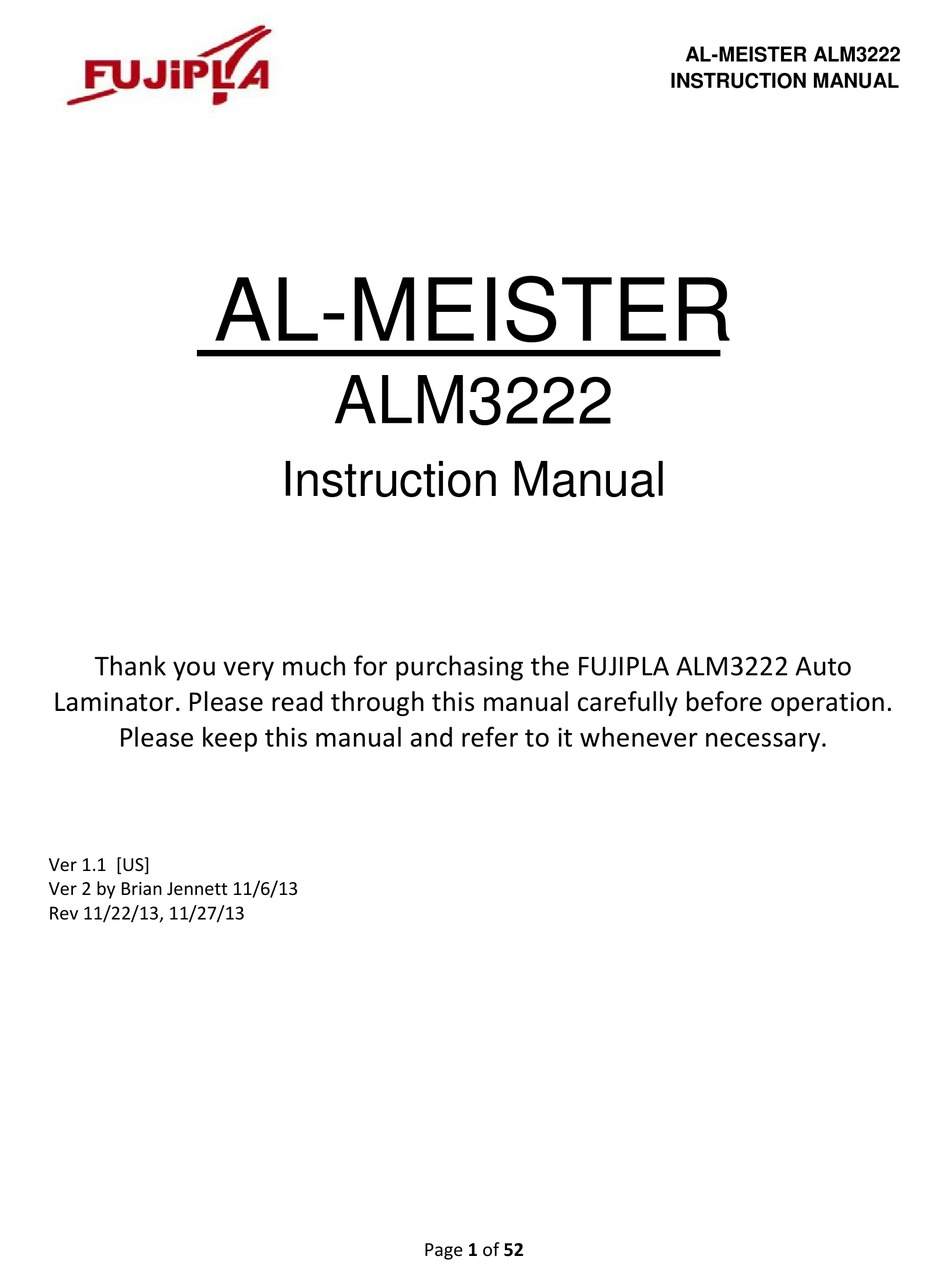 AL-MEISTER ALM3222 INSTRUCTION MANUAL Pdf Download | ManualsLib