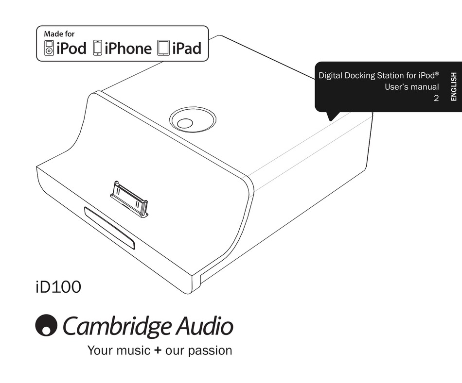 CAMBRIDGE AUDIO ID100 USER MANUAL Pdf Download ManualsLib