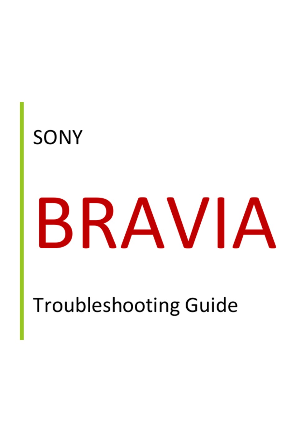 SONY BRAVIA TROUBLESHOOTING MANUAL Pdf Download | ManualsLib