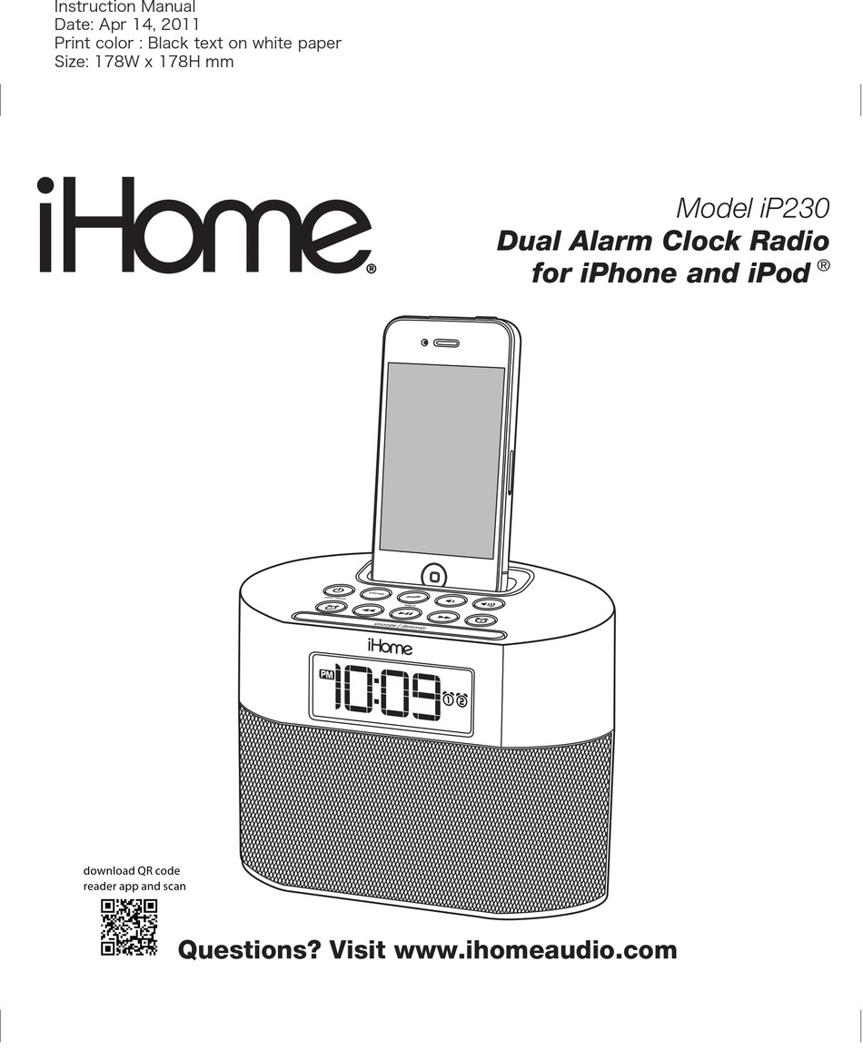 IHOME IP230 USER MANUAL Pdf Download | ManualsLib