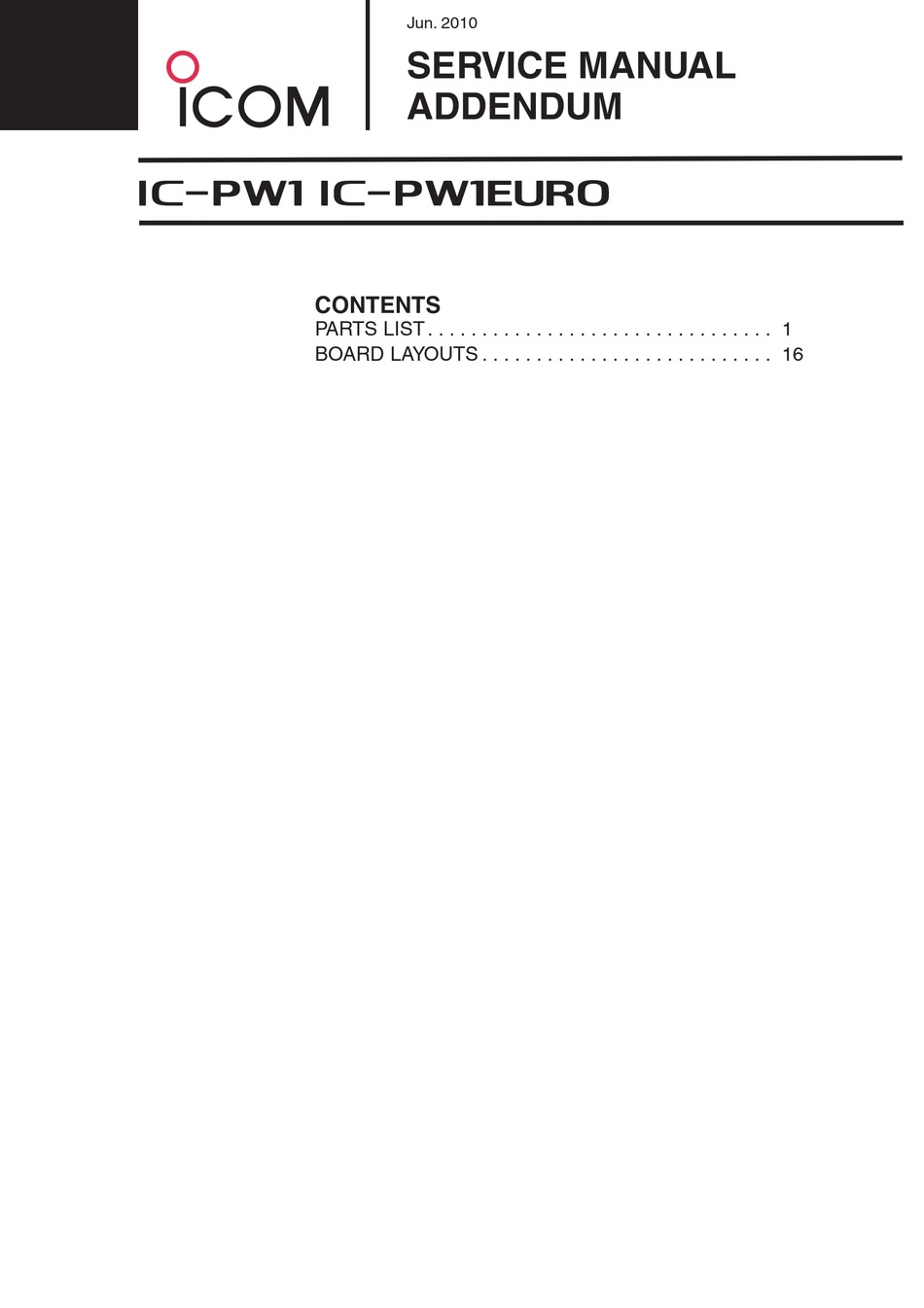 Icom Ic - 2 Kl Service Manual