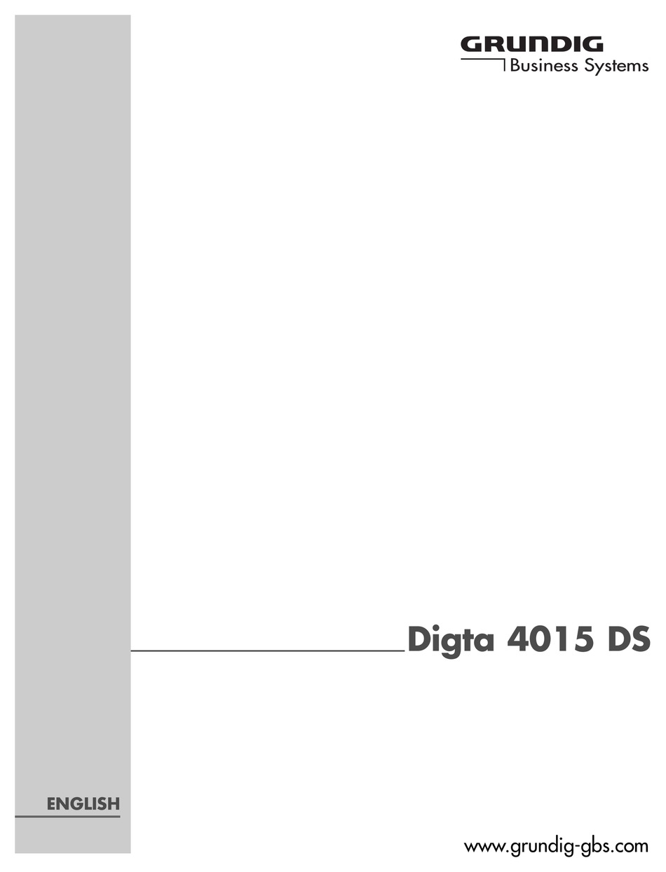 Grundig Digta 4015 Ds Manual Pdf Download Manualslib