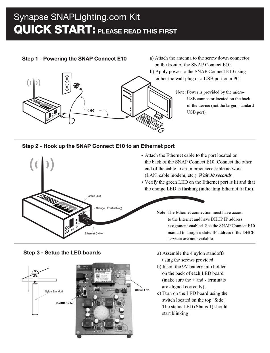 SYNAPSE SNAP CONNECT E10 QUICK START Pdf Download ManualsLib