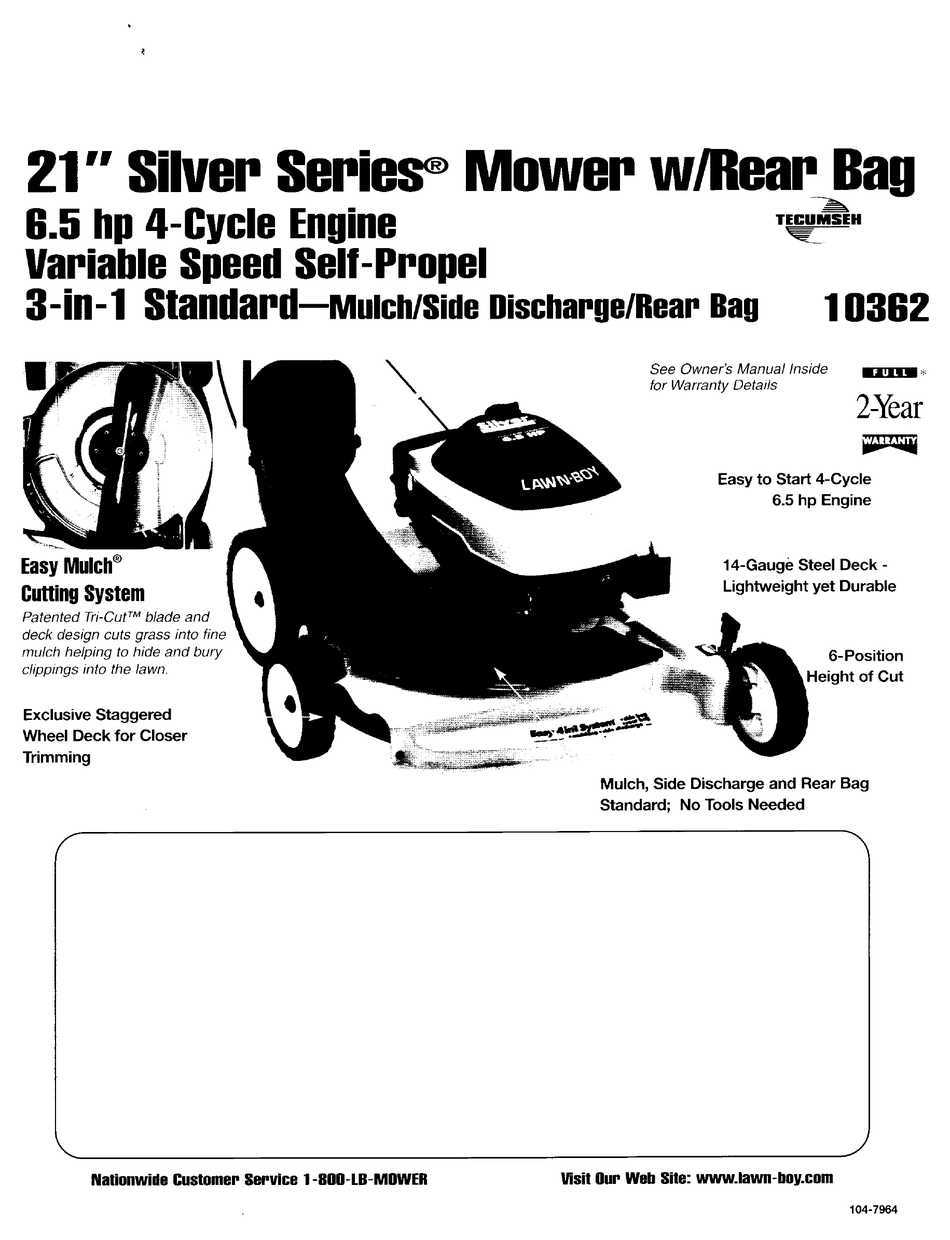 Lawn boy silver series 4.5 online hp