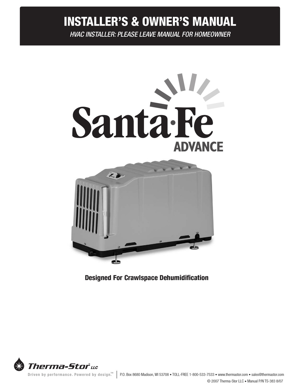 THERMASTOR SANTAFE ADVANCE INSTALLER