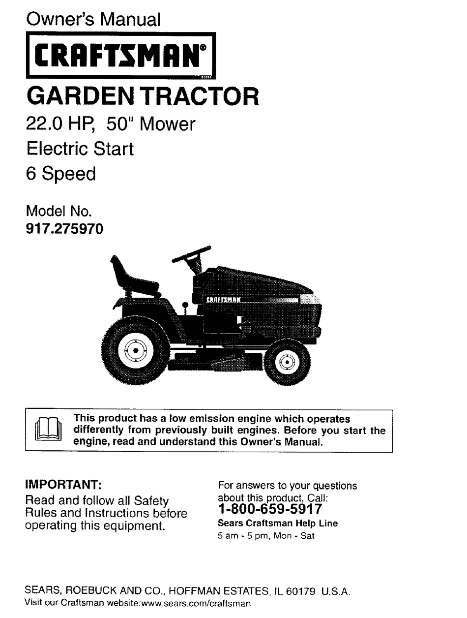 CRAFTSMAN 917.275970 OWNER'S MANUAL Pdf Download ManualsLib