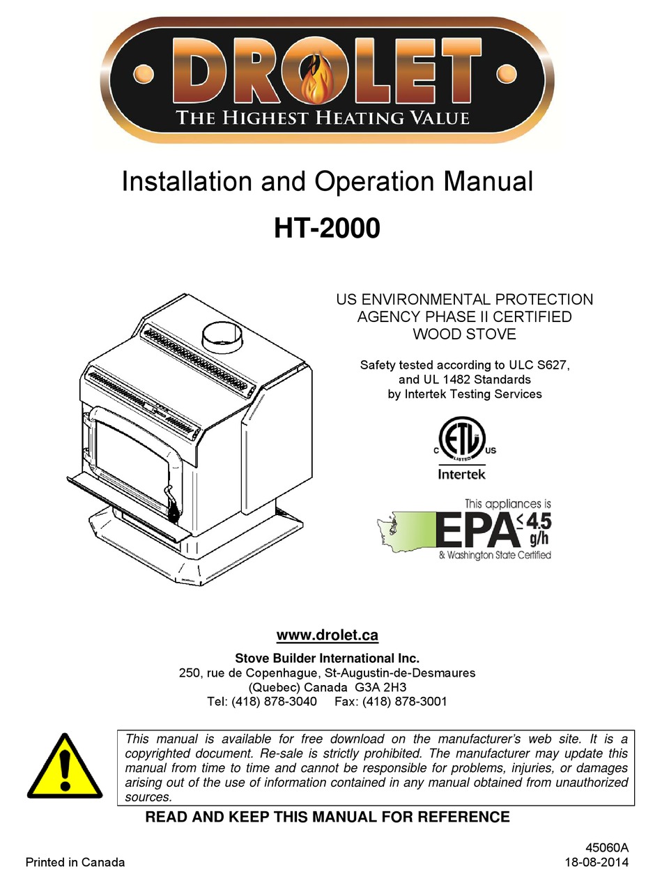 DROLET HT2000 INSTALLATION AND OPERATION MANUAL Pdf Download ManualsLib
