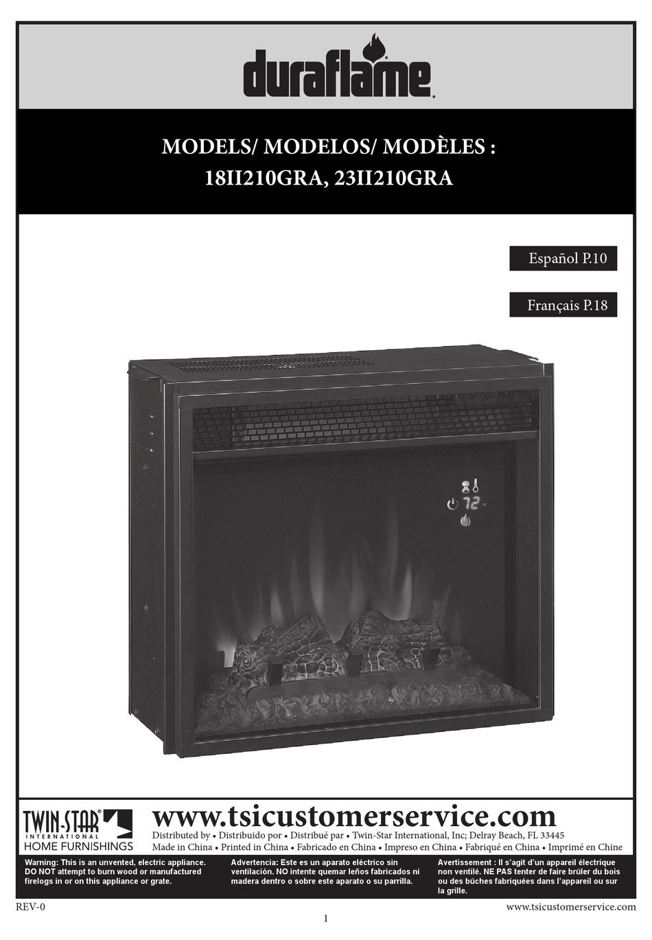 DURAFLAME 18II210GRA USER MANUAL Pdf Download ManualsLib