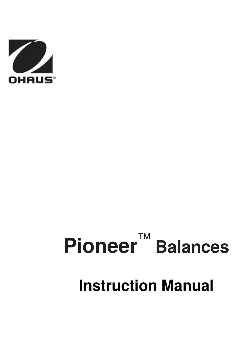 OHAUS PIONEER INSTRUCTION MANUAL Pdf Download ManualsLib