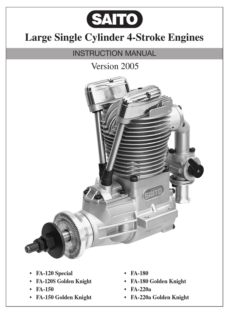 SAITO FA120 SPECIAL INSTRUCTION MANUAL Pdf Download ManualsLib