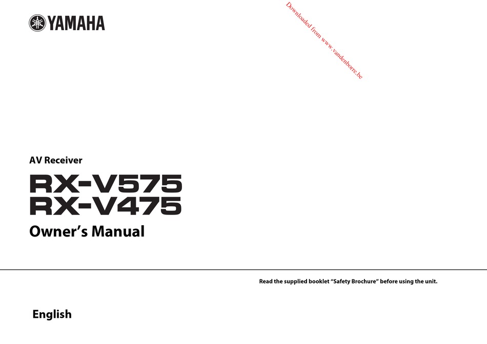 YAMAHA RX-V575 OWNER'S MANUAL Pdf Download | ManualsLib