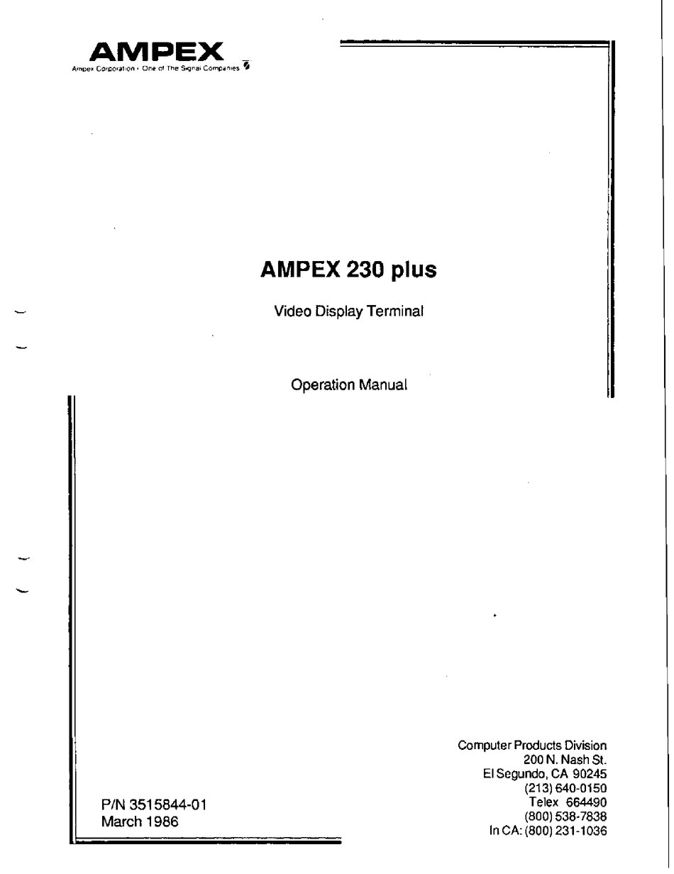ampex-230-plus-operation-manual-pdf-download-manualslib