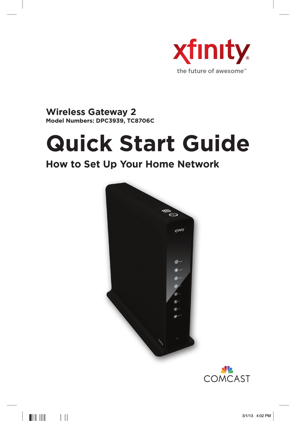 Comcast Xfinity Dpc3939 Quick Start Manual Pdf Download Manualslib