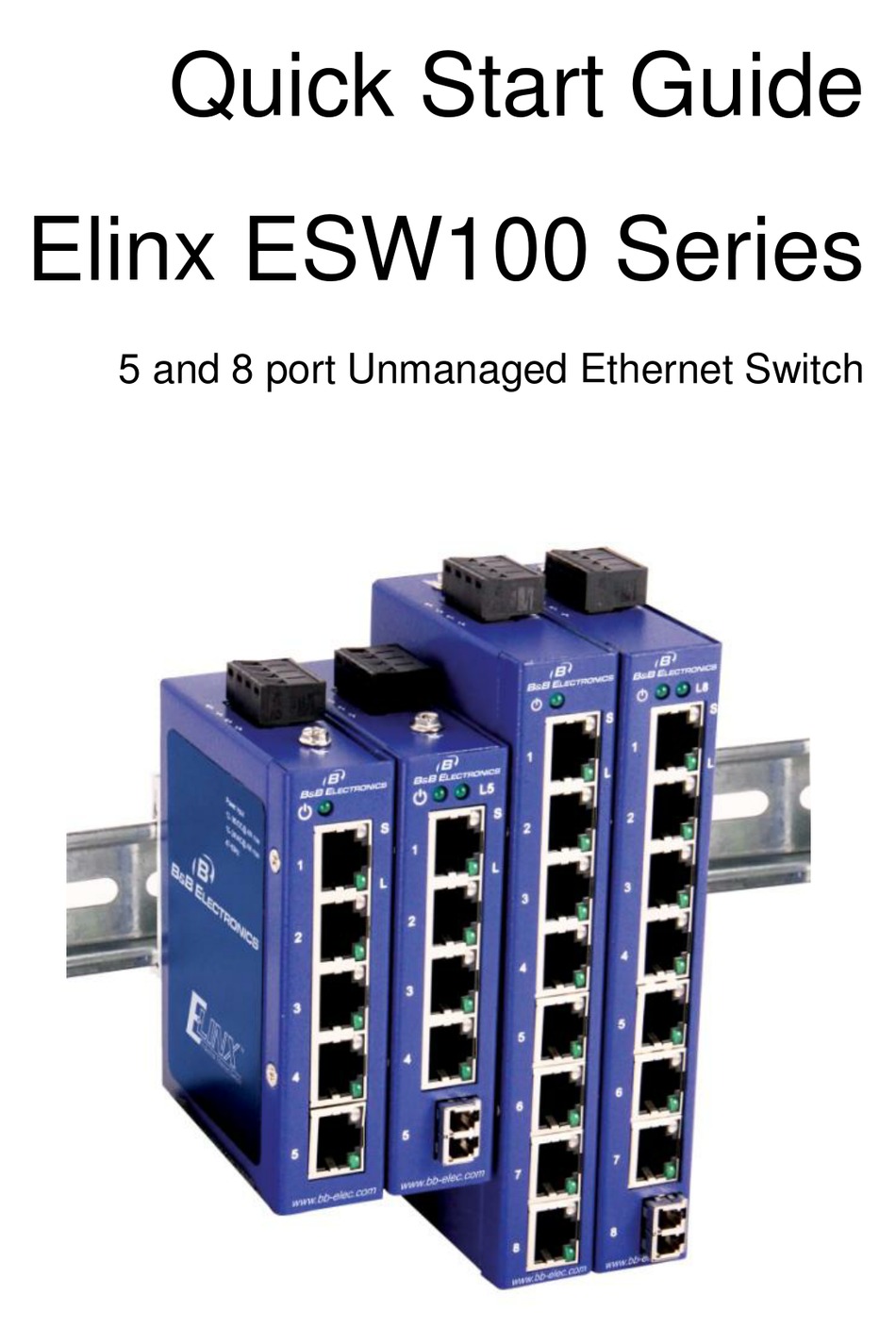 B&B ELECTRONICS ELINX ESW100 SERIES QUICK START MANUAL Pdf Download ...