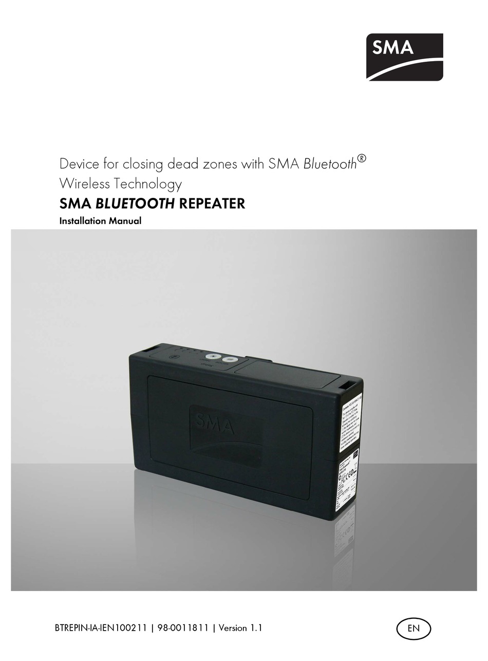 SMA BLUETOOTH REPEATER INSTALLATION MANUAL Pdf Download ManualsLib