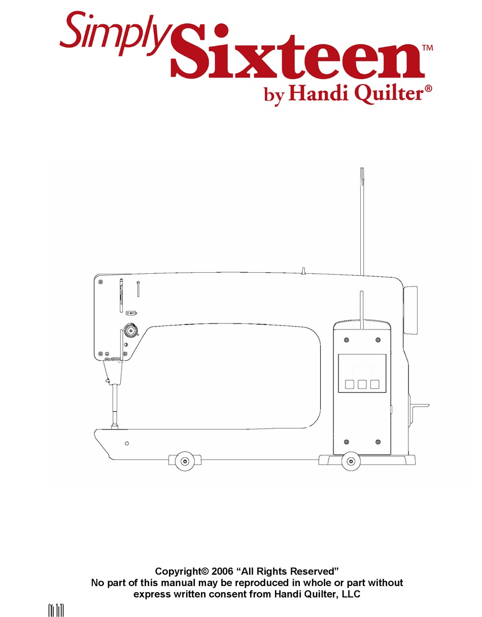 HANDI QUILTER SIMPLY SIXTEEN OWNER'S MANUAL Pdf Download ManualsLib