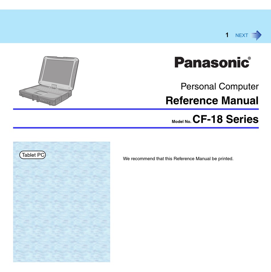 PANASONIC CF18 SERIES REFERENCE MANUAL Pdf Download ManualsLib