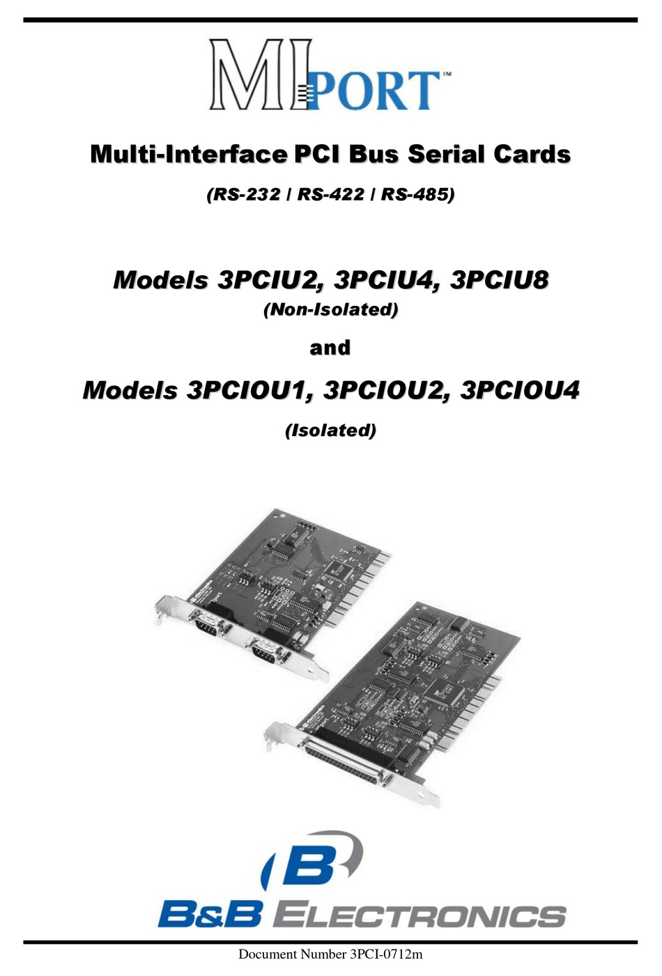 B&B 3PCIU2 MANUAL Pdf Download | ManualsLib