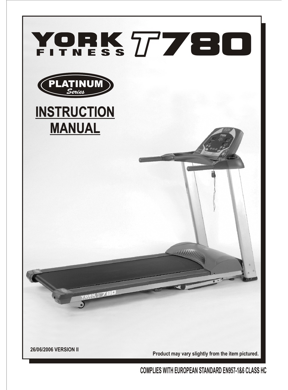 York fitness 2025 treadmill manual