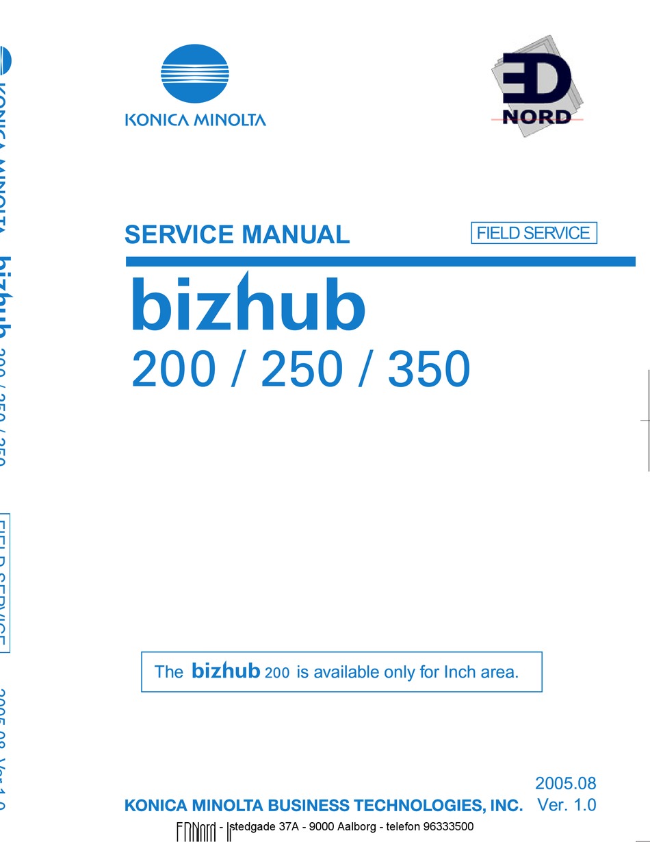 Konica Minolta Bizhub 250 Service Manual Pdf Download Manualslib