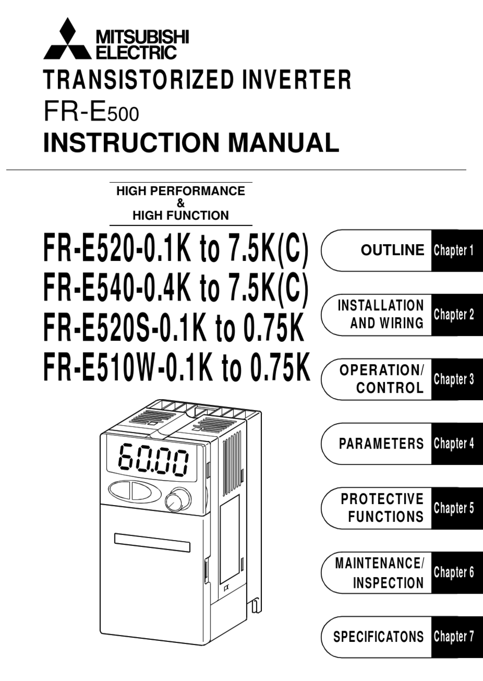 Mitsubishi Electric Fr-E520 Instruction Manual Pdf Download | Manualslib
