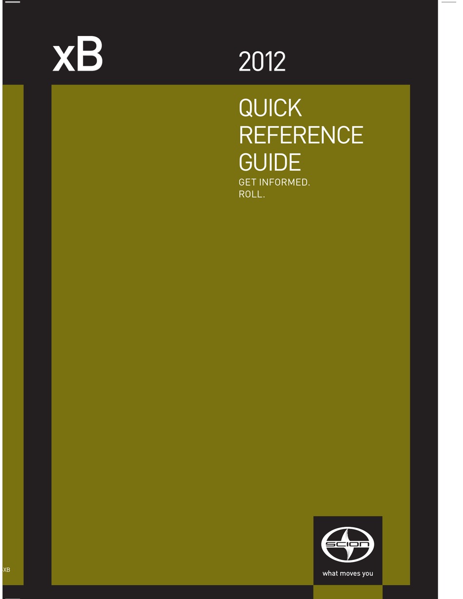SCION 2012 XB QUICK REFERENCE MANUAL Pdf Download | ManualsLib