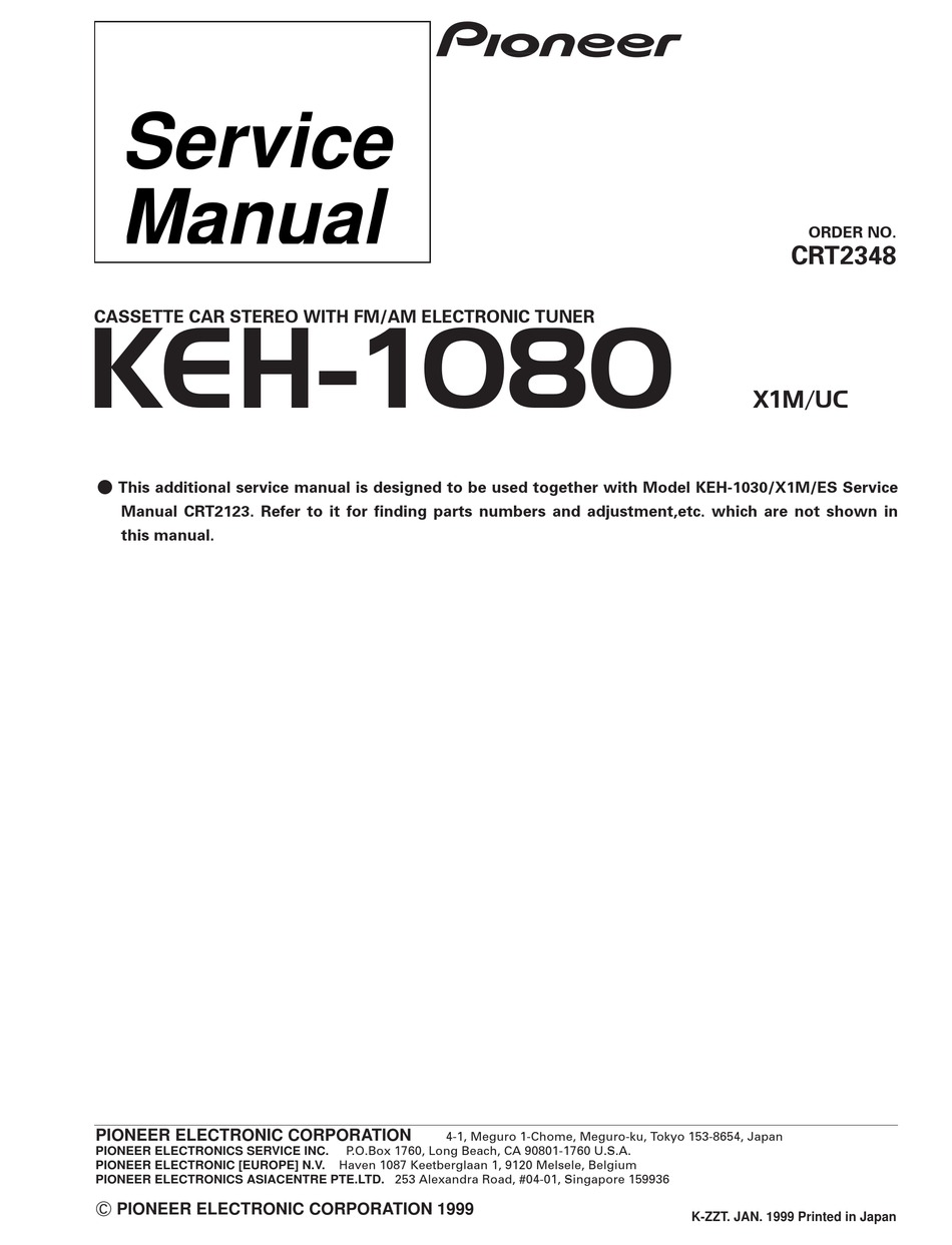 Pioneer Keh 1080 Service Manual Pdf
