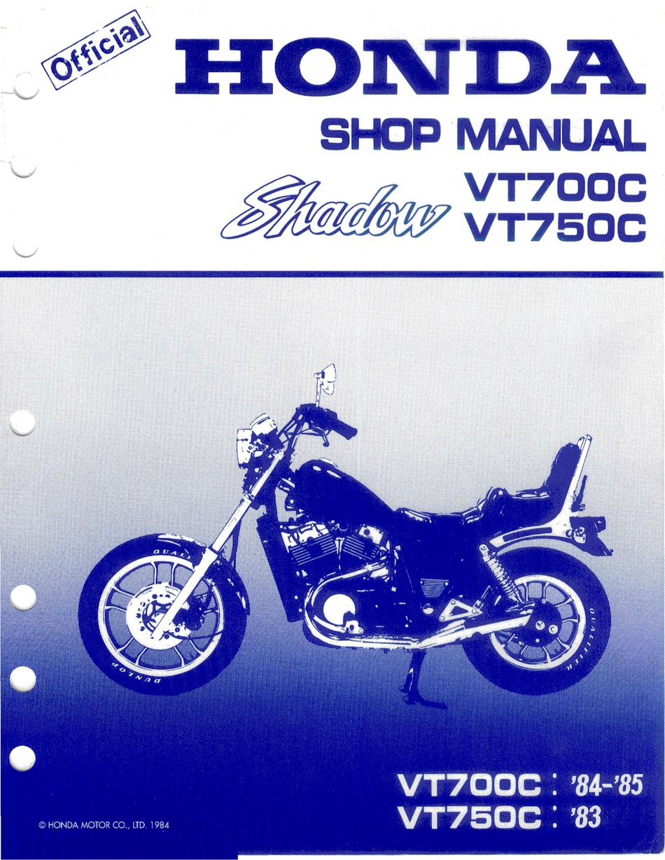 Honda 1984 Shadow Vt700c Manual Pdf