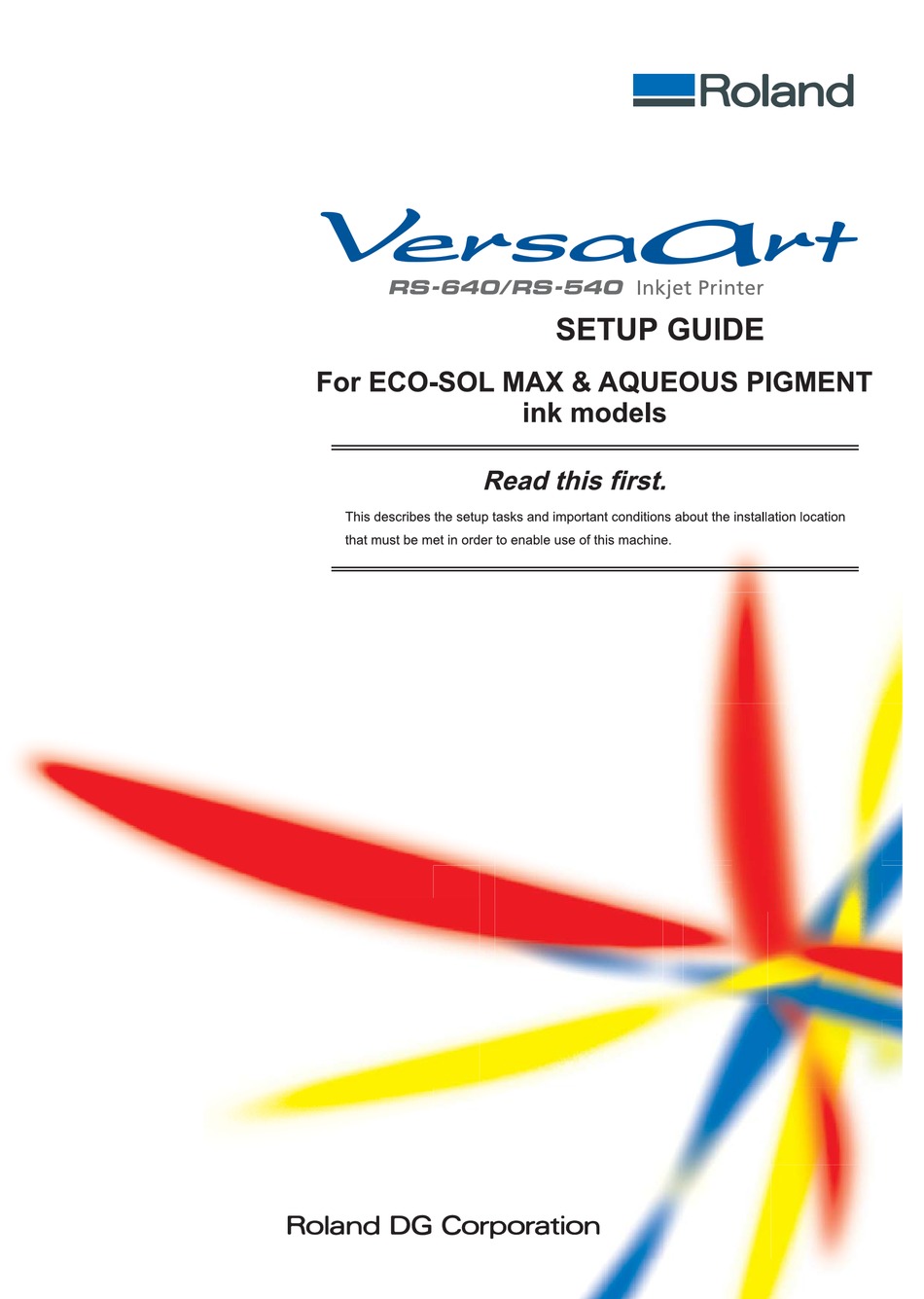 ROLAND VERSAART RS640 SETUP MANUAL Pdf Download ManualsLib