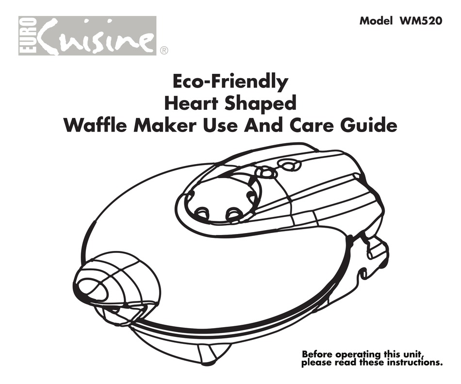 Euro Cuisine WM520 Heart Shapped Waffle Maker - Euro Cuisine Inc