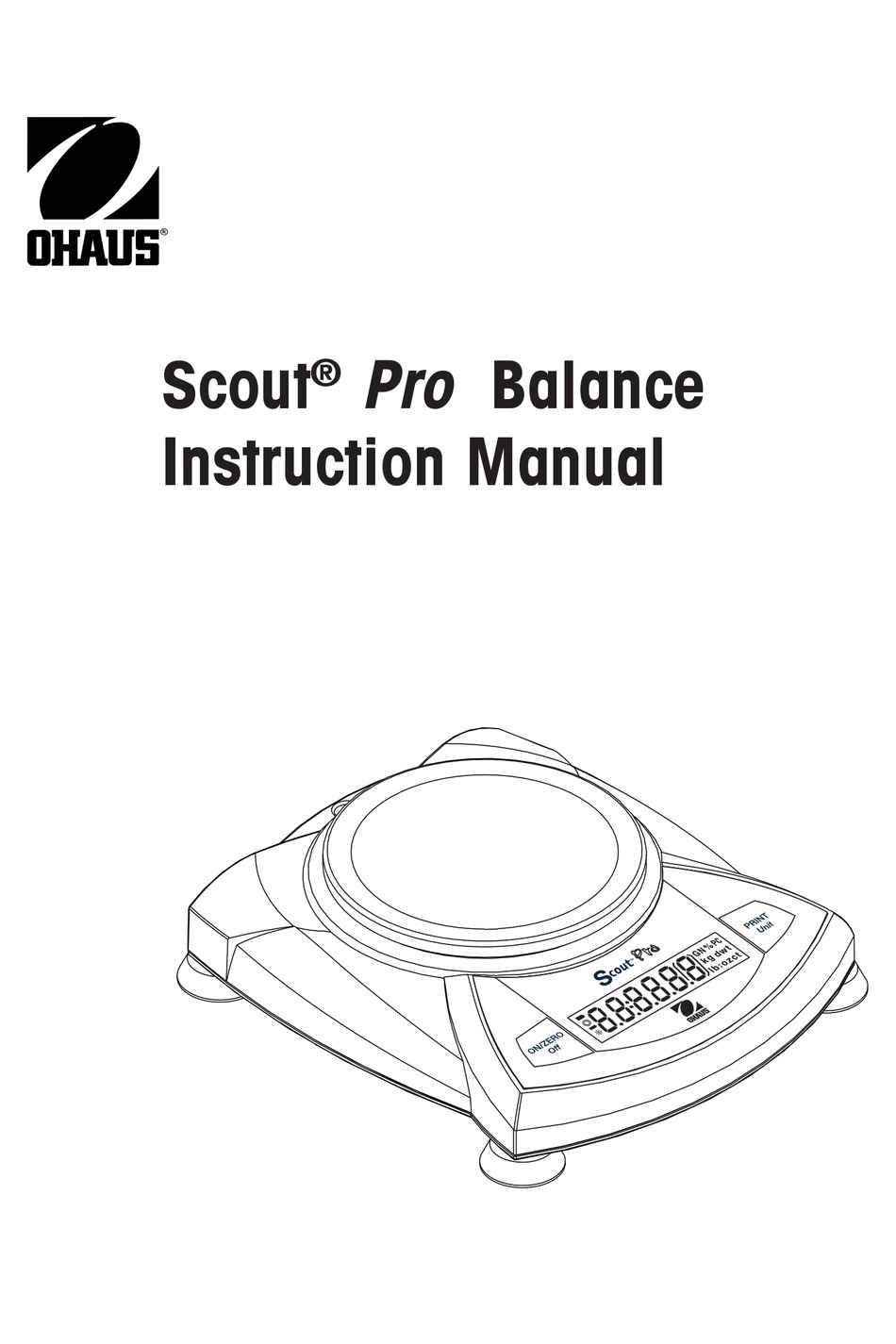 OHAUS SCOUT PRO BALANCE INSTRUCTION MANUAL Pdf Download | ManualsLib