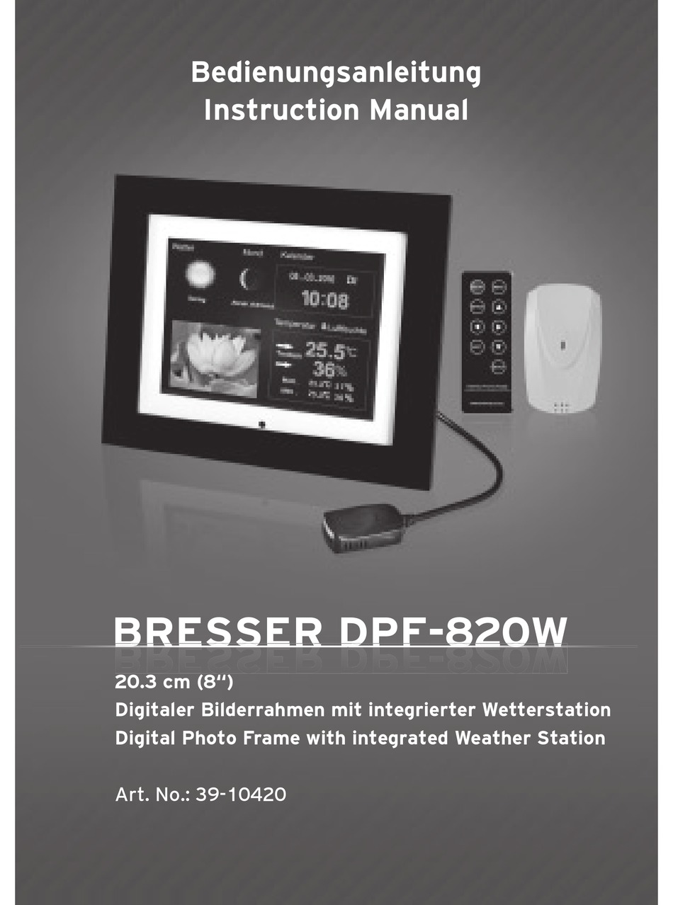BRESSER DPF820W INSTRUCTION MANUAL Pdf Download ManualsLib